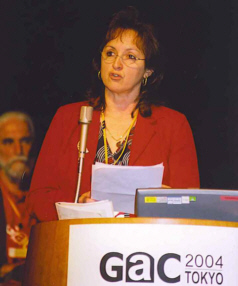 Lorraine Kember at Mesothelioma Cancer Worldwide. Tokyo 2004 